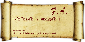 Fábián Abigél névjegykártya